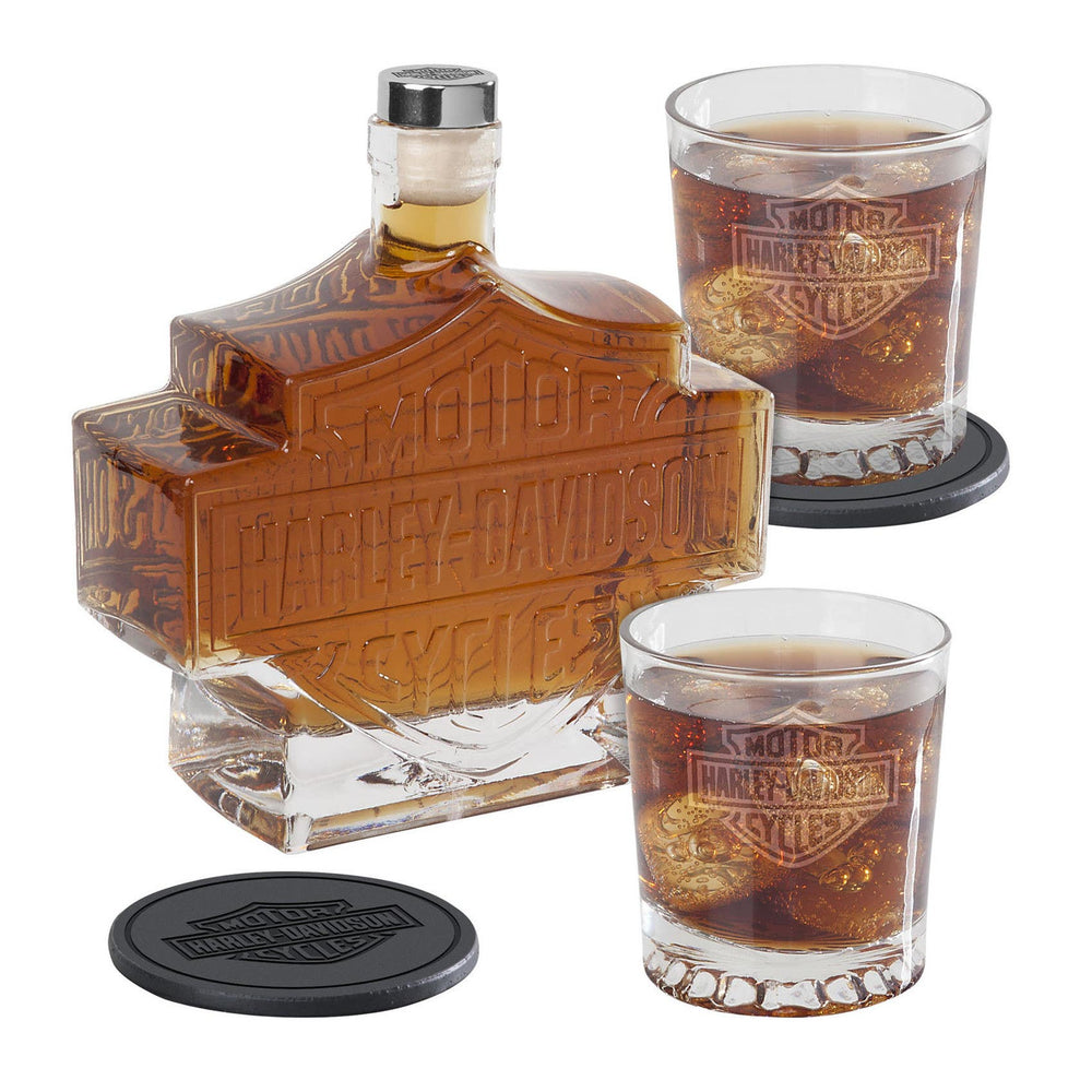HARLEY-DAVIDSON BAR & SHIELD DECANTER SET