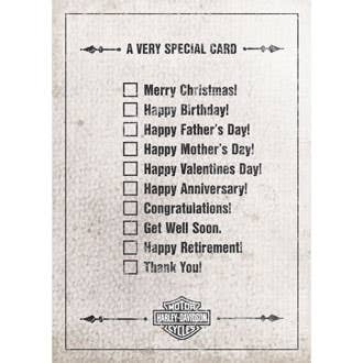 HARLEY-DAVIDSON VERY SPECIAL CARD