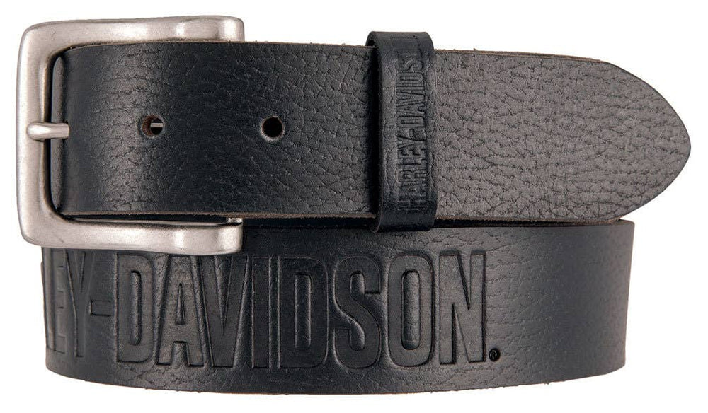HARLEY-DAVIDSON MENS EMBOSSEDRIDE THE LINE LEATHER BELT