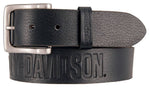 HARLEY-DAVIDSON MENS EMBOSSEDRIDE THE LINE LEATHER BELT