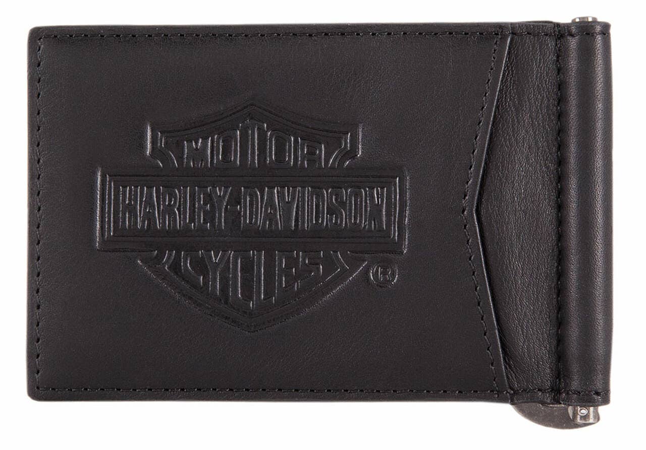HARLEY-DAVIDSON MENS CLASSIC BAR & SHIELD RFID MONEY CLIP WALLET