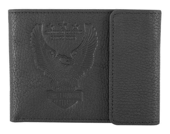 HARLEY-DAVIDSON MENS LIBERTY EAGLE WITH B&S LEATHER BIFOLD WALLET