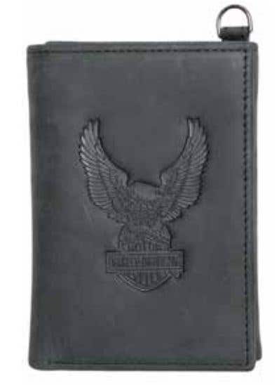 HARLEY-DAVIDSON MENS EAGLE TRIFOLD WALLET
