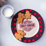 HARLEY-DAVIDSON H-D HOLIDAY PLAID COOKIE PLATE & CUP SET