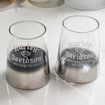 HARLEY-DAVIDSON H-D SILVER OMBRE STEMLESS WINE GLASS SET