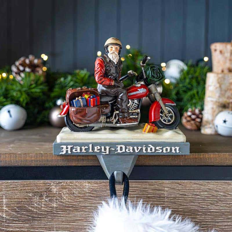 HARLEY-DAVIDSON H-D BIKER SANTA STOCKING HOLDER
