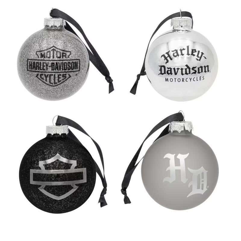 HARLEY-DAVIDSON OLD ENGLISH BALL ORNAMENT SET