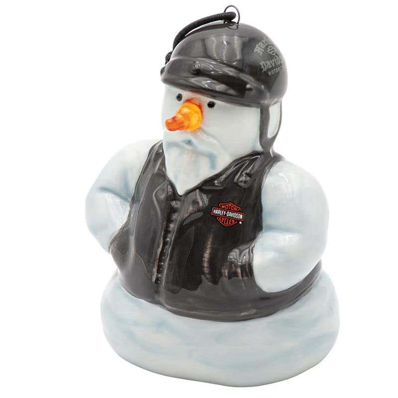HARLEY-DAVIDSON H-D BIKER SNOWMAN LED ORNAMENT
