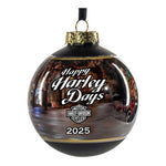 Harley-Davidson 2025 Biker Santa Glass Ball Christmas Tree Ornament - 3 Inch