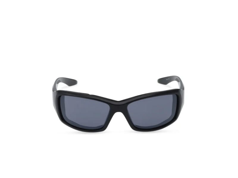HARLEY-DAVIDSON WOMENS SEQUOIA RECTANGULAR SUNGLASSES - SHINY BLACK