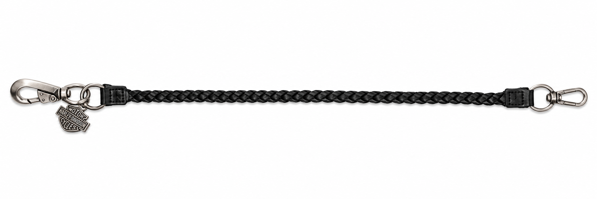 Harley-Davidson Braided Leather Wallet Chain Black