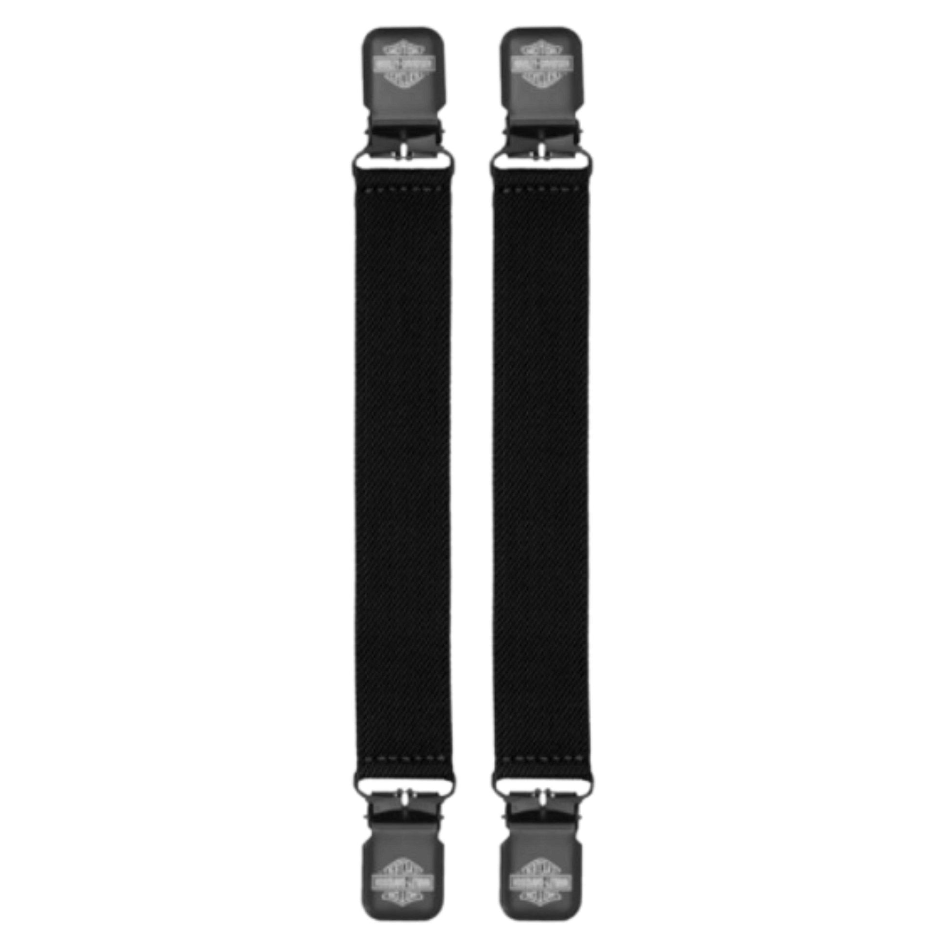 HARLEY-DAVIDSON BAR & SHIELD ELASTIC BOOT CLIPS BLACK