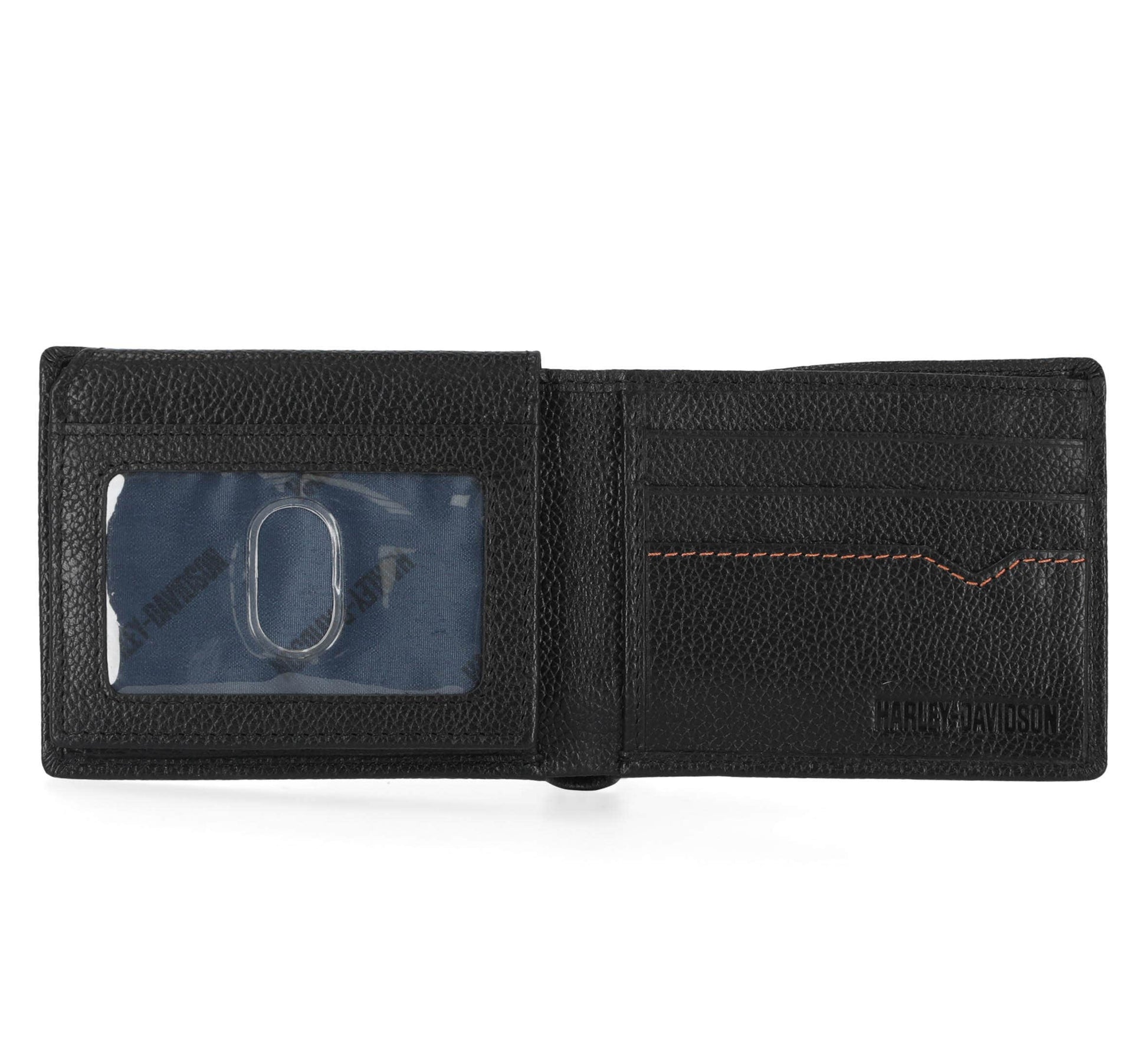 HARLEY-DAVIDSON MENS CLASSIC LEATHER BAR & SHIELD PASSCASE