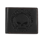 HARLEY-DAVIDSON MENS CLASSIC LEATHER SKULL PASSCASE