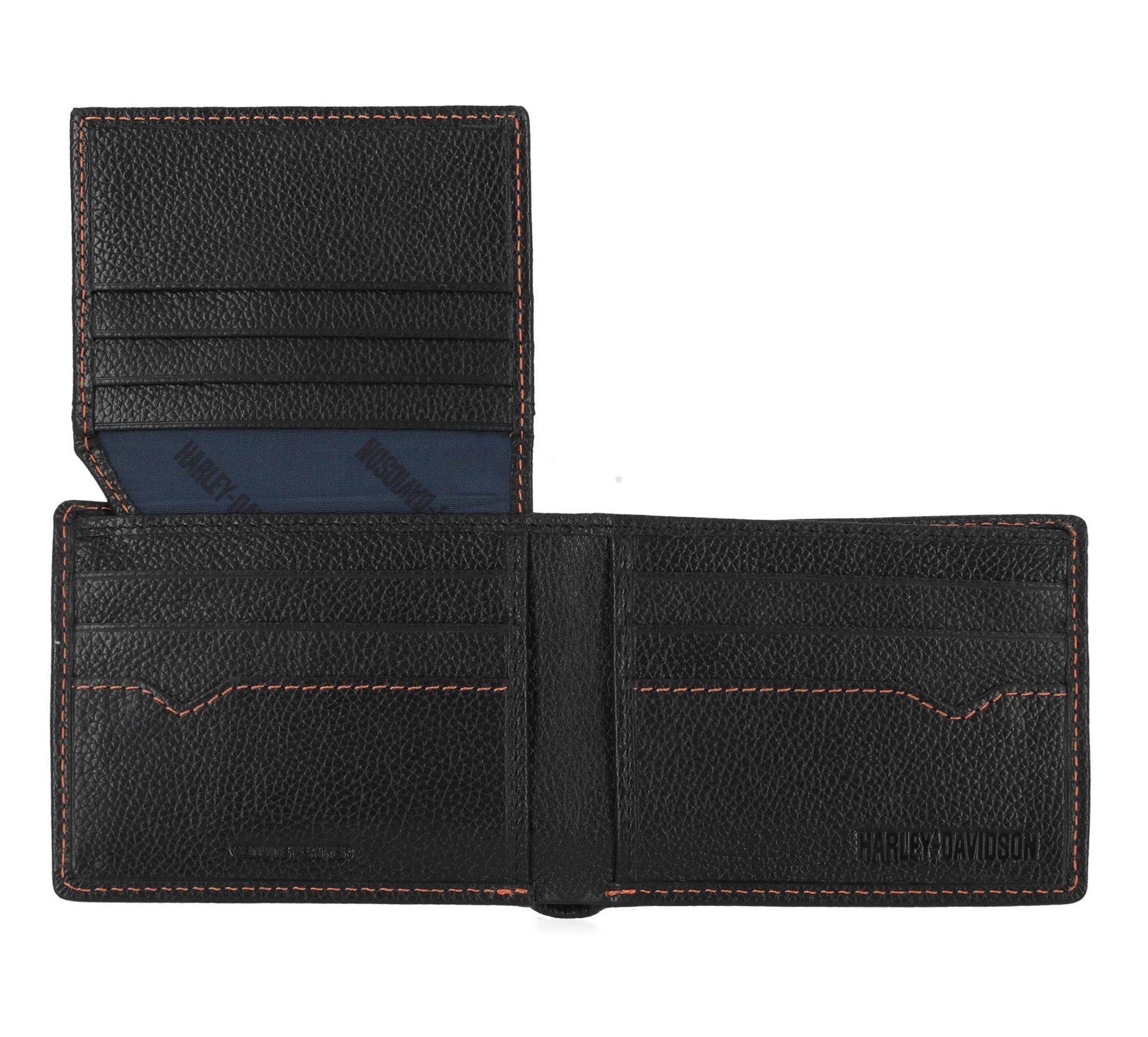 HARLEY-DAVIDSON MENS CLASSIC LEATHER SKULL PASSCASE