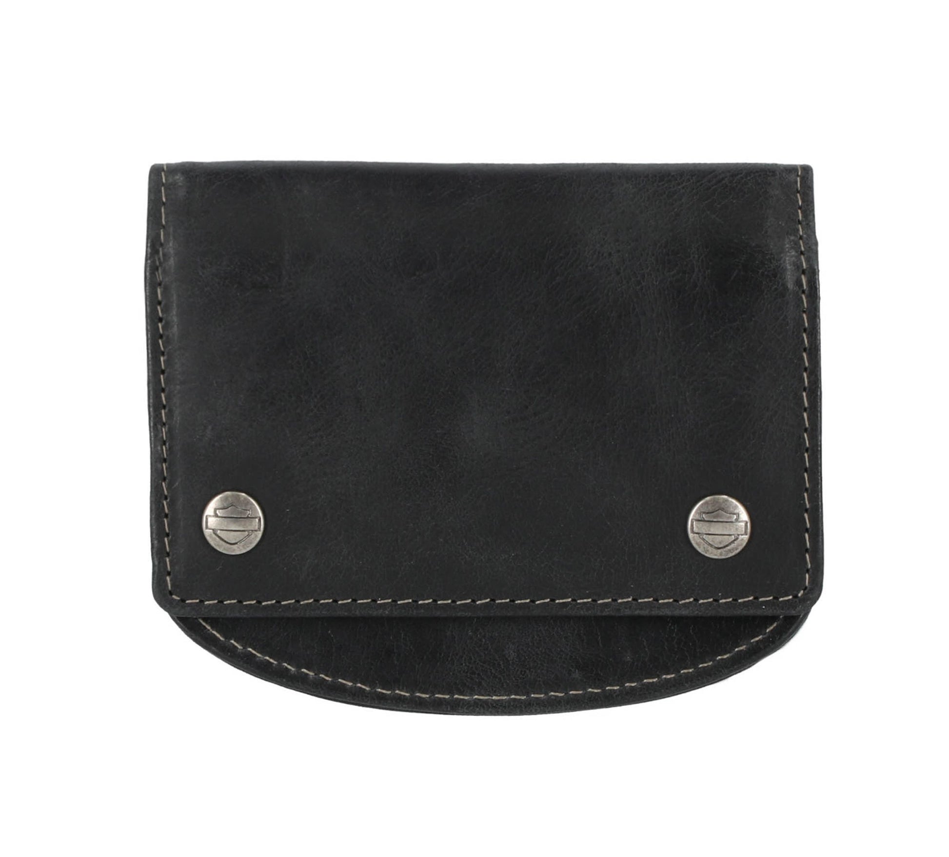 HARLEY-DAVIDSON MENS SMOOTH GRAIN SNAP FLAP WITH LEATHER CORD