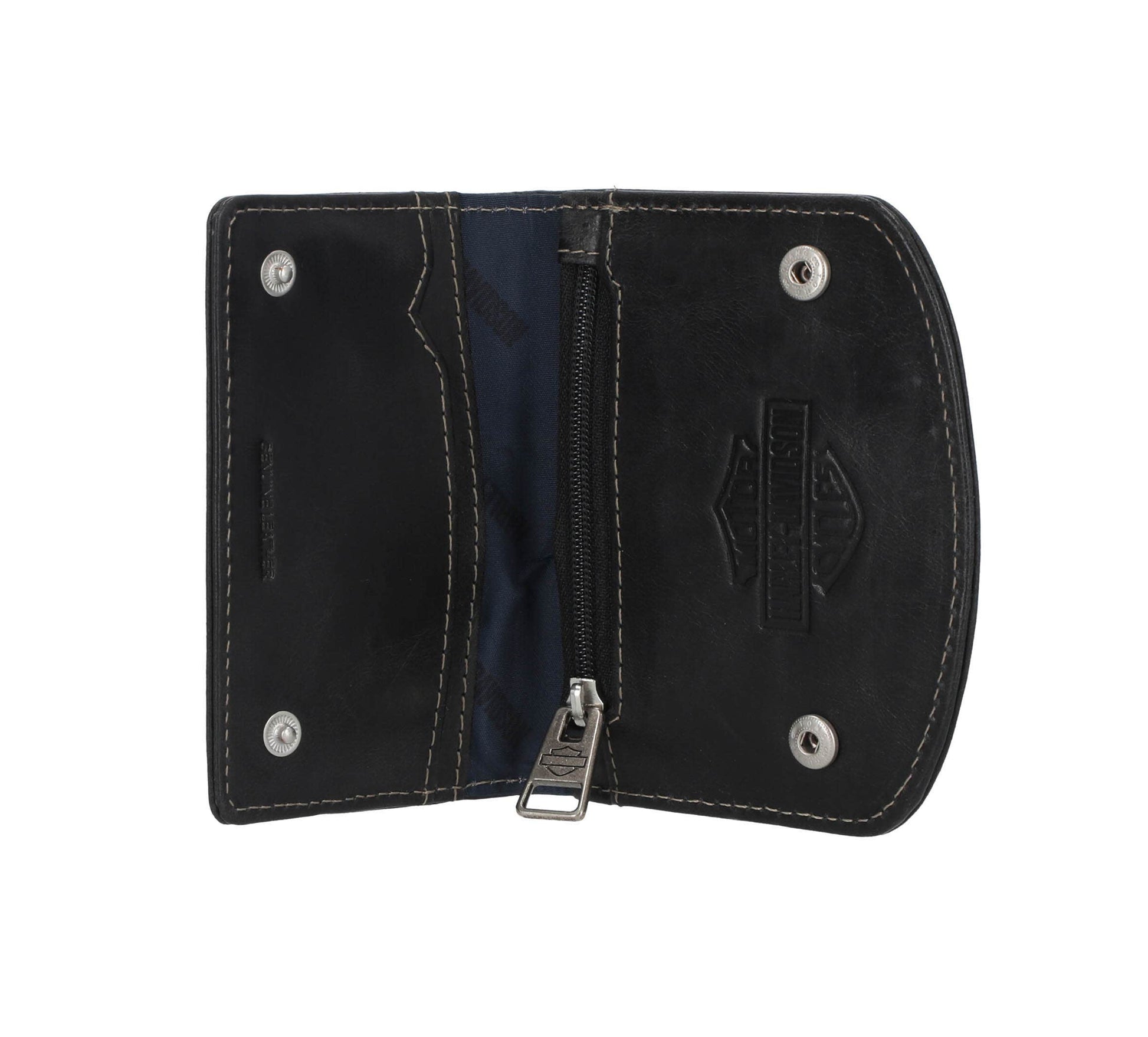 HARLEY-DAVIDSON MENS SMOOTH GRAIN SNAP FLAP WITH LEATHER CORD