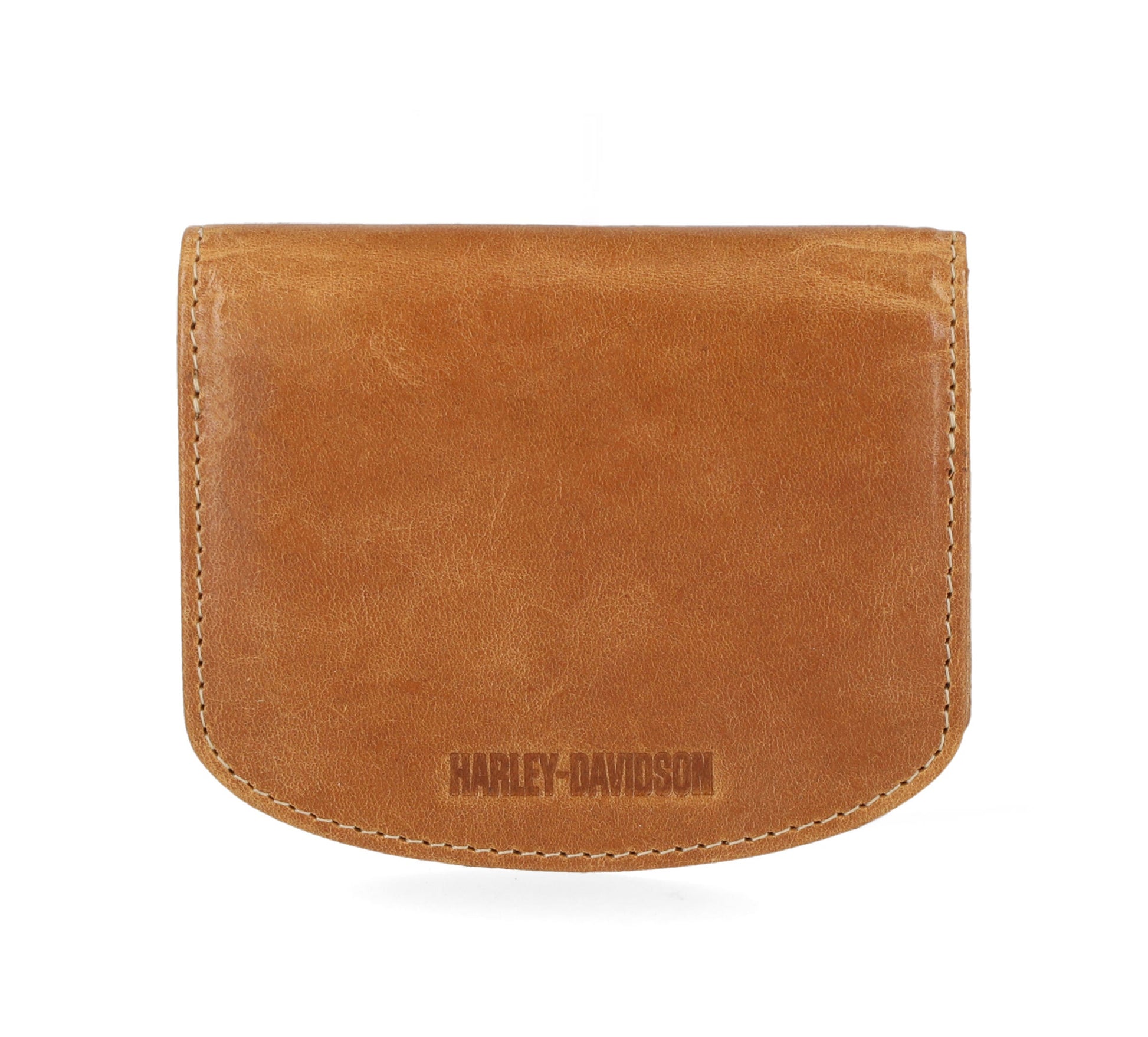 HARLEY-DAVIDSON MENS SMOOTH GRAIN SNAP FLAP WALLET WITH LEATHER CORD