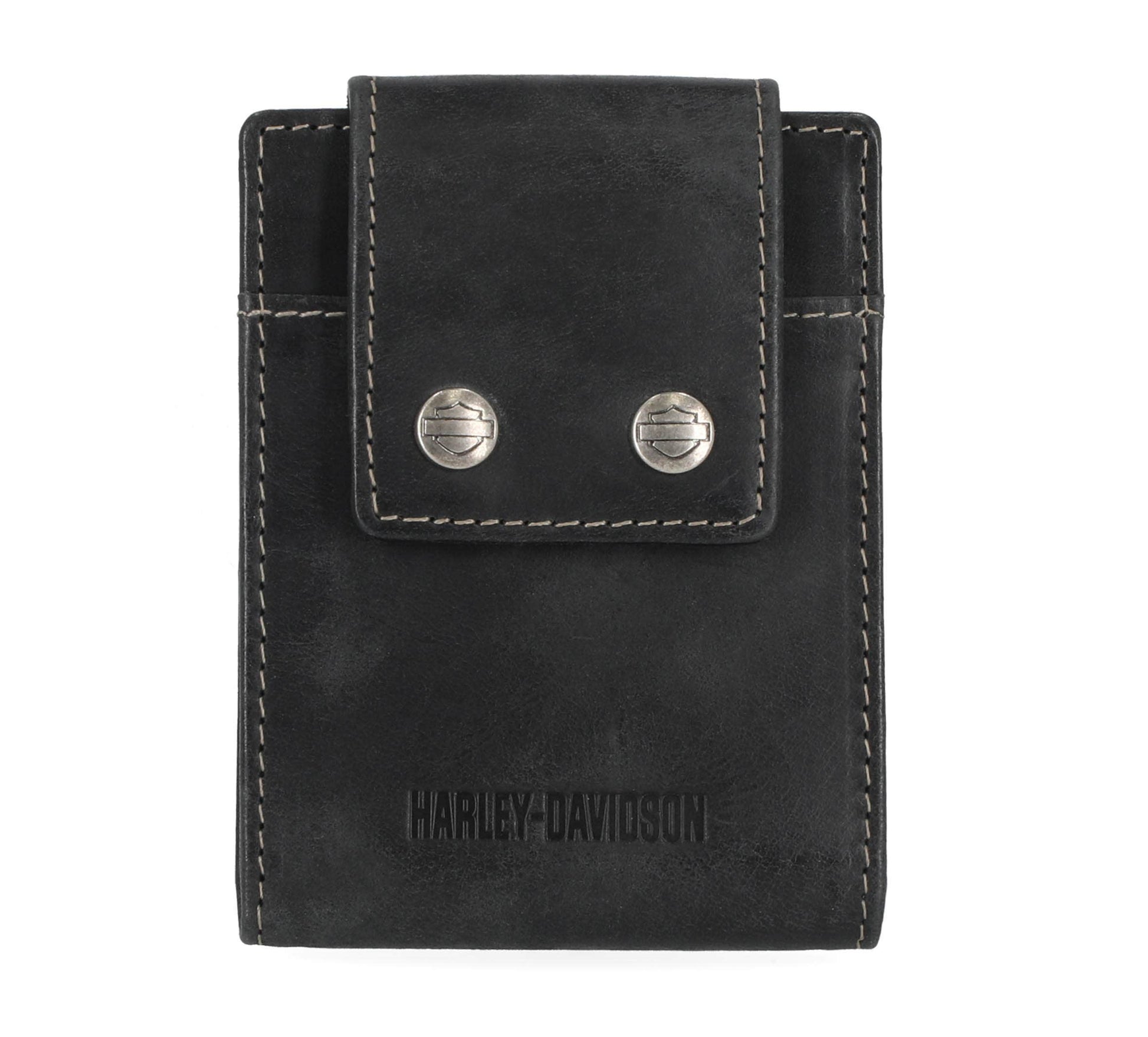 HARLEY-DAVIDSON MENS SMOOTH GRAIN SNAP FRONT POCKET BILLFOLD
