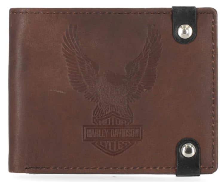HARLEY-DAVIDSON MENS CRAZY HORSE EAGLE BILLFOLD W/ BACK ID