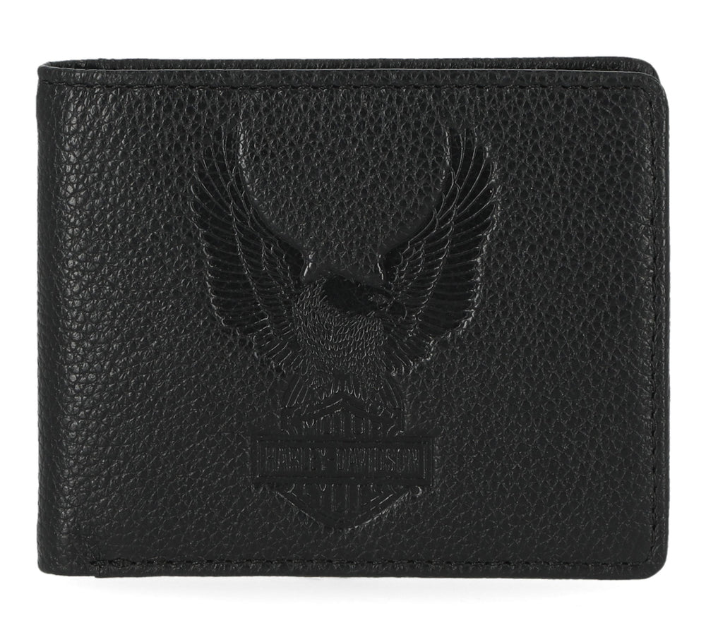 HARLEY-DAVIDSON MENS PEBBLE CLASSIC EAGLE BILLFOLD WALLET