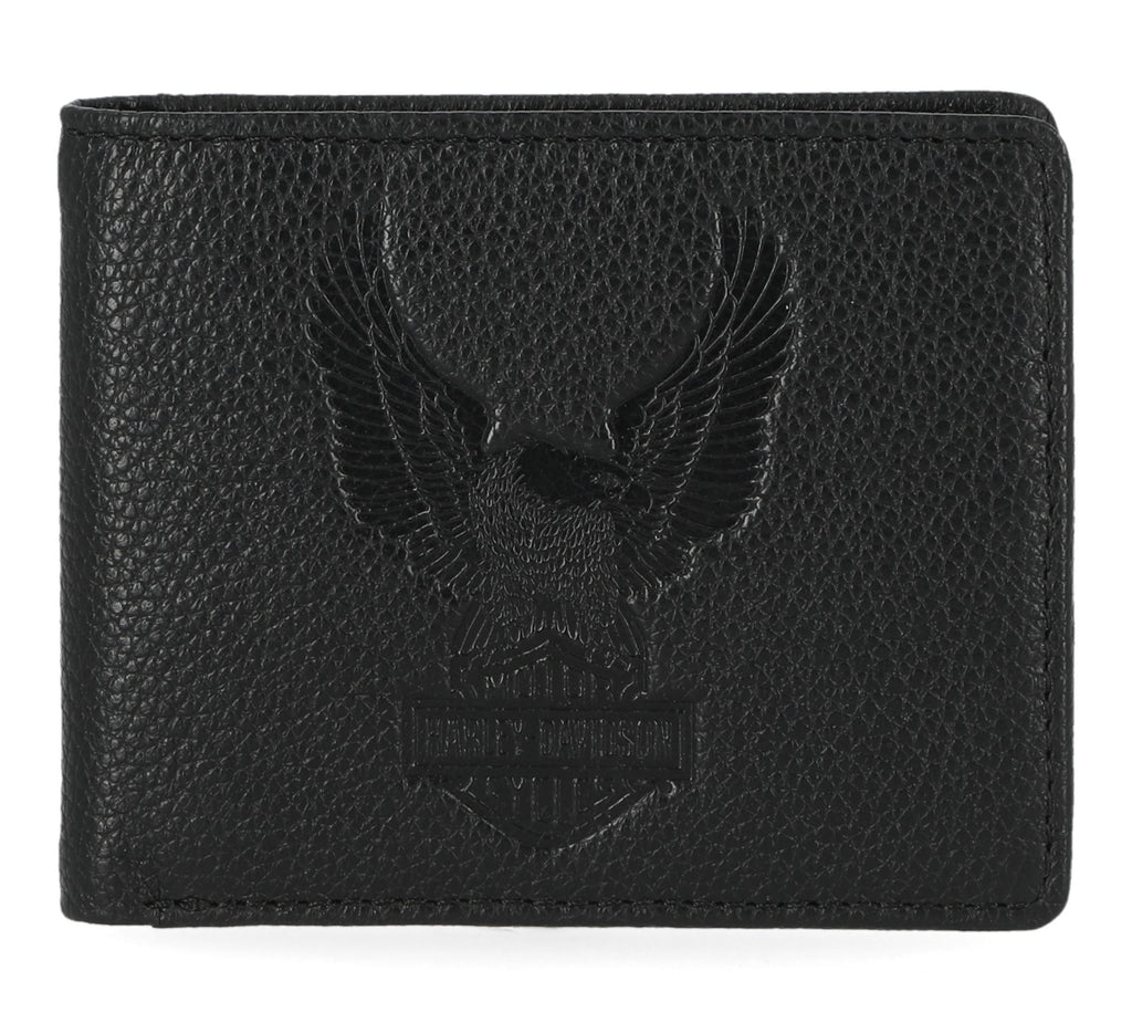HARLEY-DAVIDSON MENS PEBBLE CLASSIC EAGLE BILLFOLD WALLET