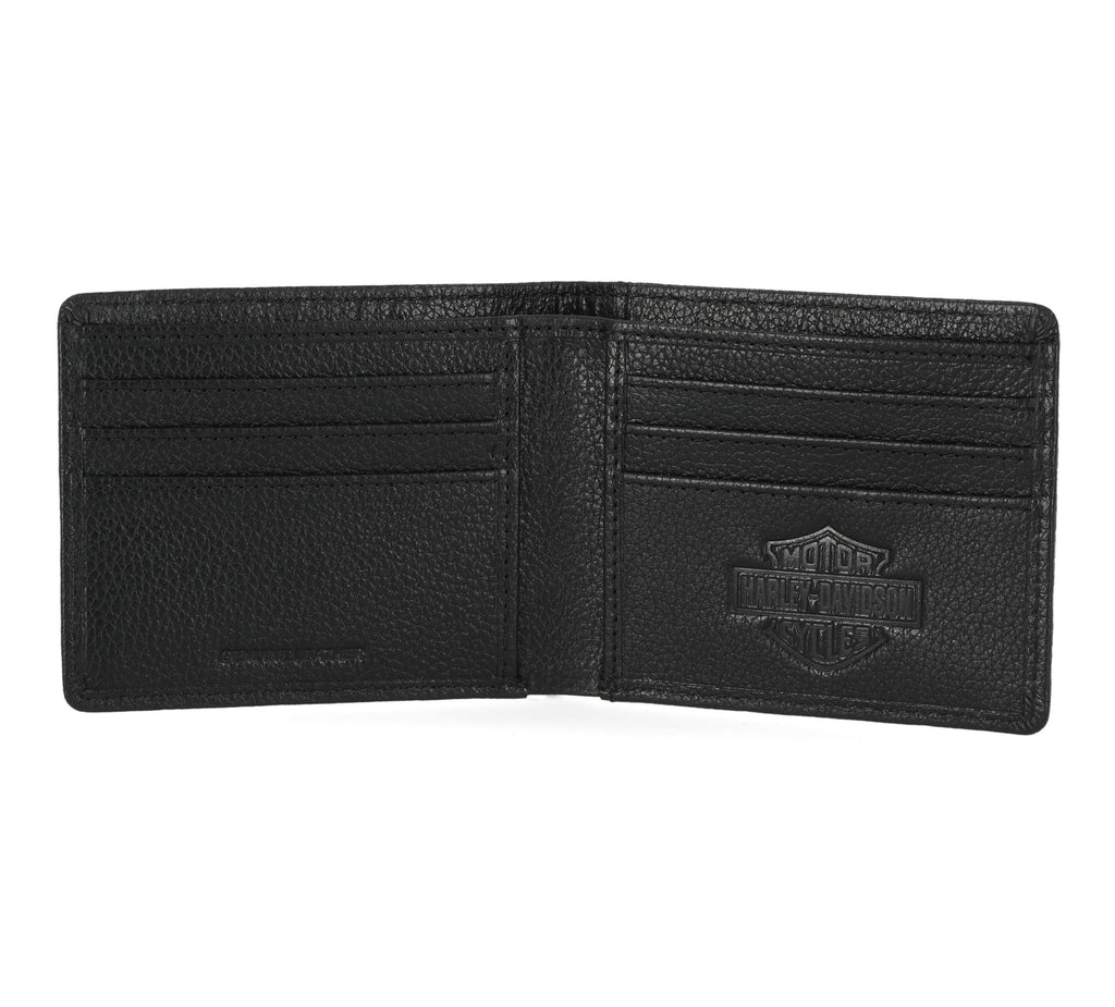 HARLEY-DAVIDSON MENS PEBBLE CLASSIC EAGLE BILLFOLD WALLET