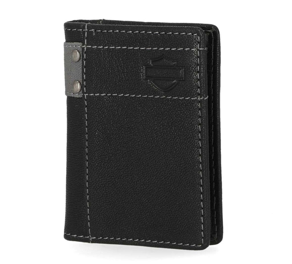 HARLEY-DAVIDSON MENS CAVALRY CANVAS VERTICAL BILLFOLD