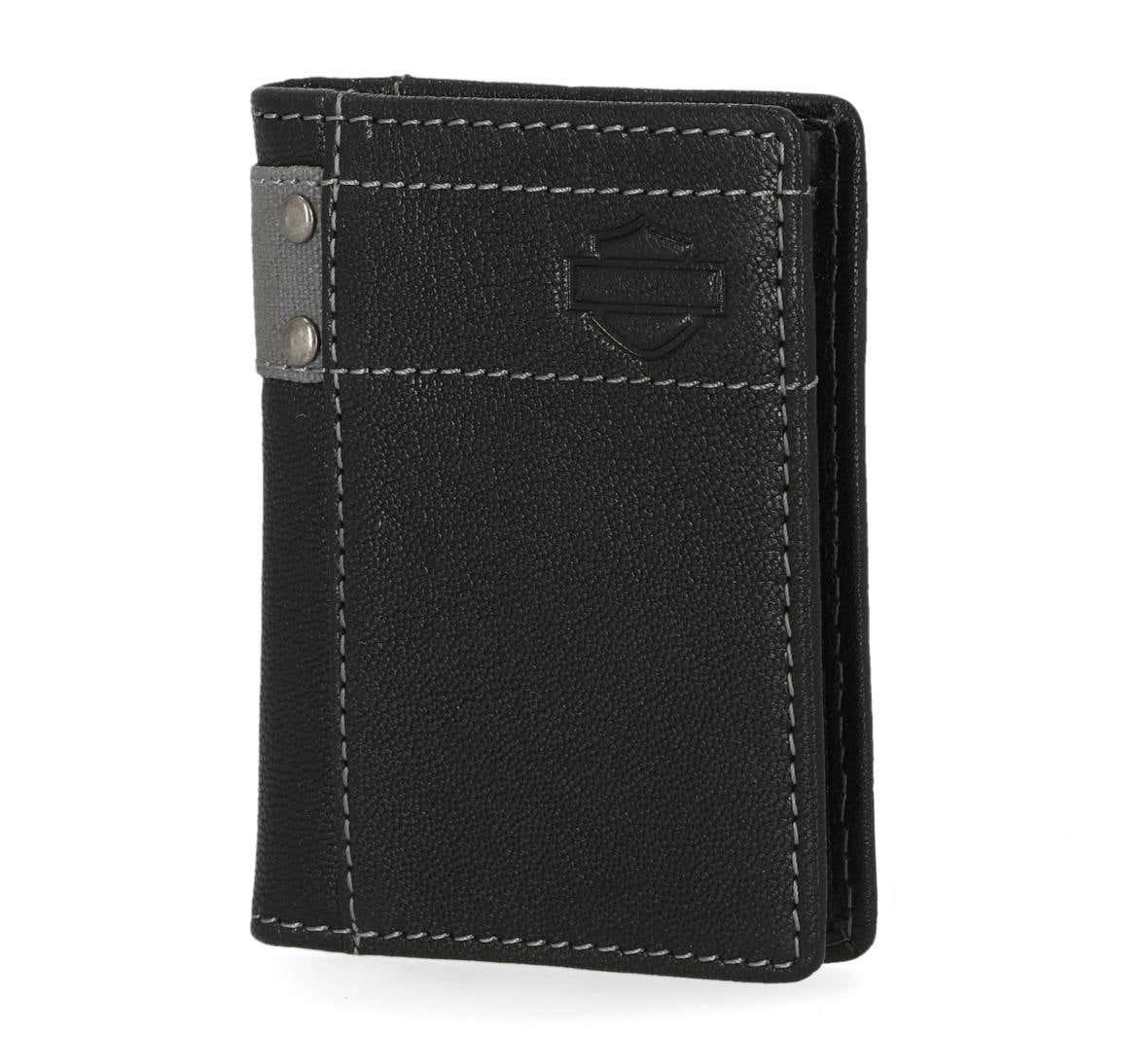 HARLEY-DAVIDSON MENS CAVALRY CANVAS VERTICAL BILLFOLD