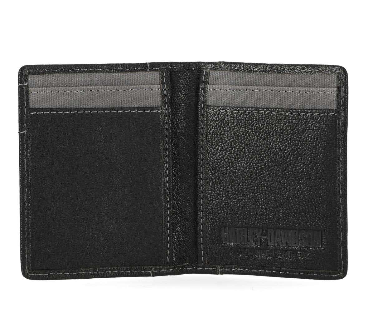 HARLEY-DAVIDSON MENS CAVALRY CANVAS VERTICAL BILLFOLD