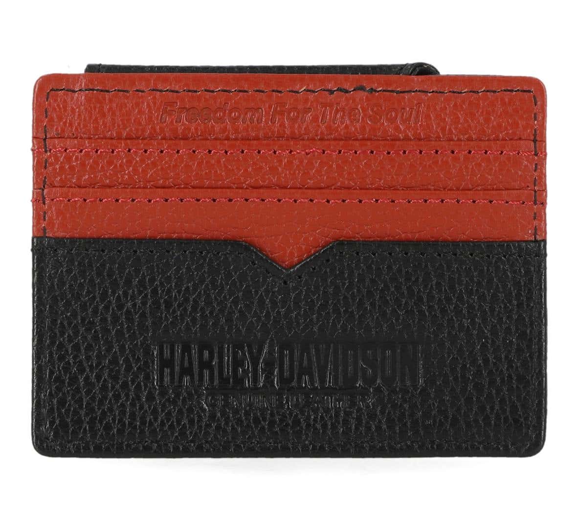 HARLEY-DAVIDSON MENS B&S CORE PEBBLE CARD CASE