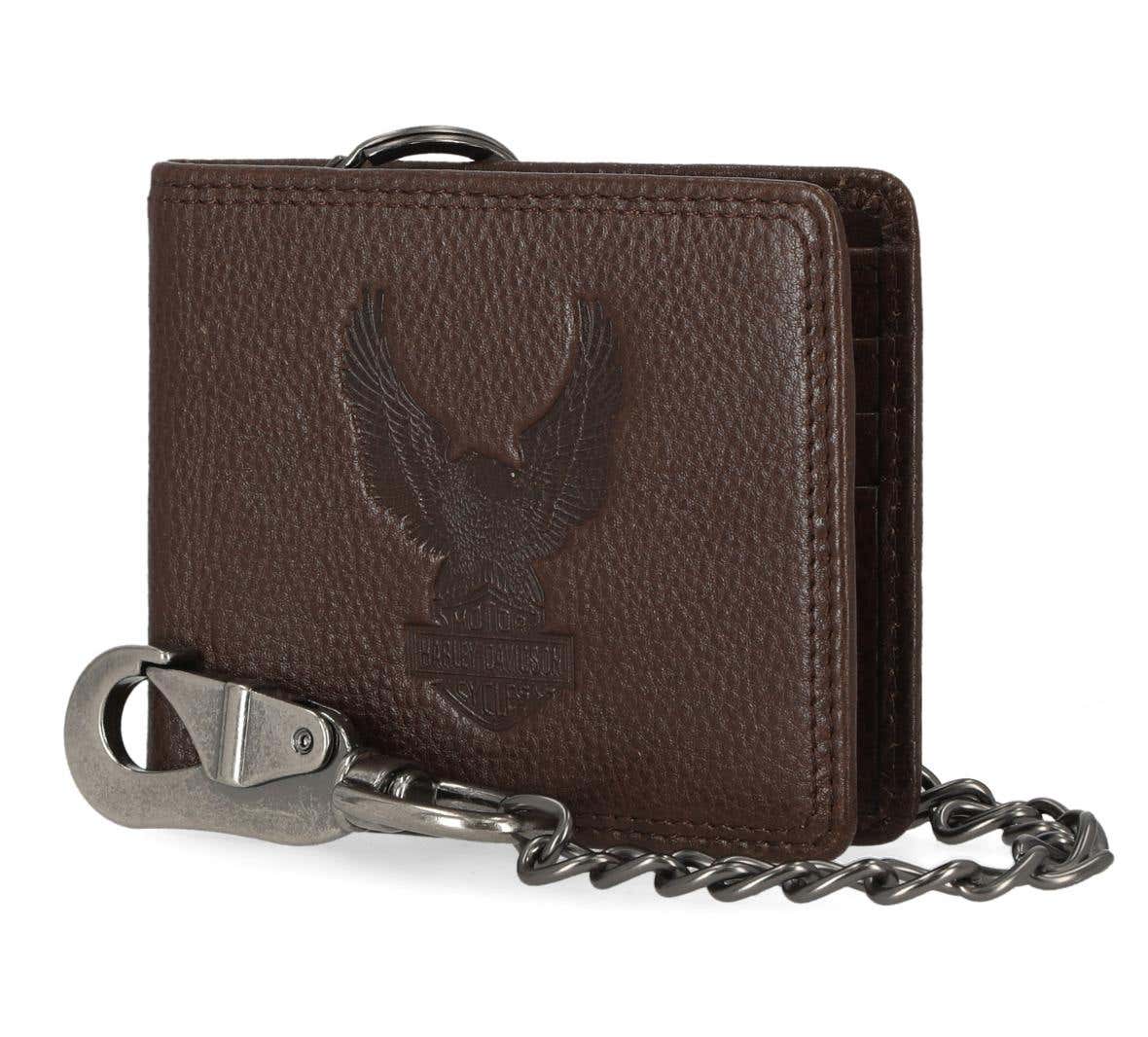 HARLEY-DAVIDSON MENS EAGLE BILLFOLD WITH CHAIN