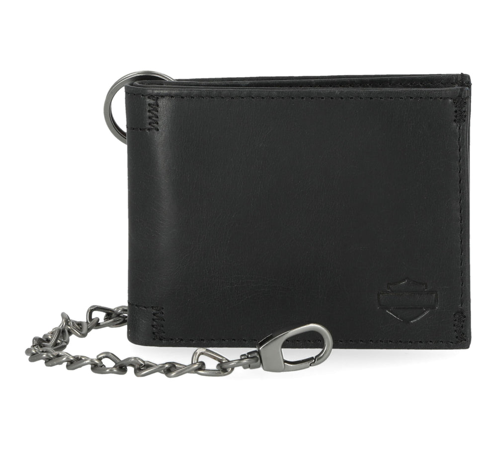 HARLEY-DAVIDSON MENS UNIVRSAL CLASSIC BILLFOLD WITH CHAIN