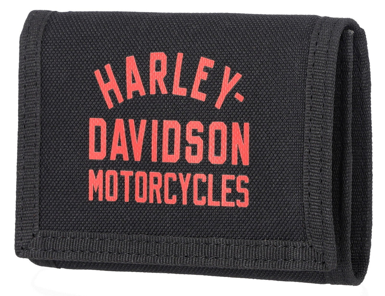 Harley-Davidson Men's H-D Arched Script Logo Tri-Fold Polyester Wallet - Black
