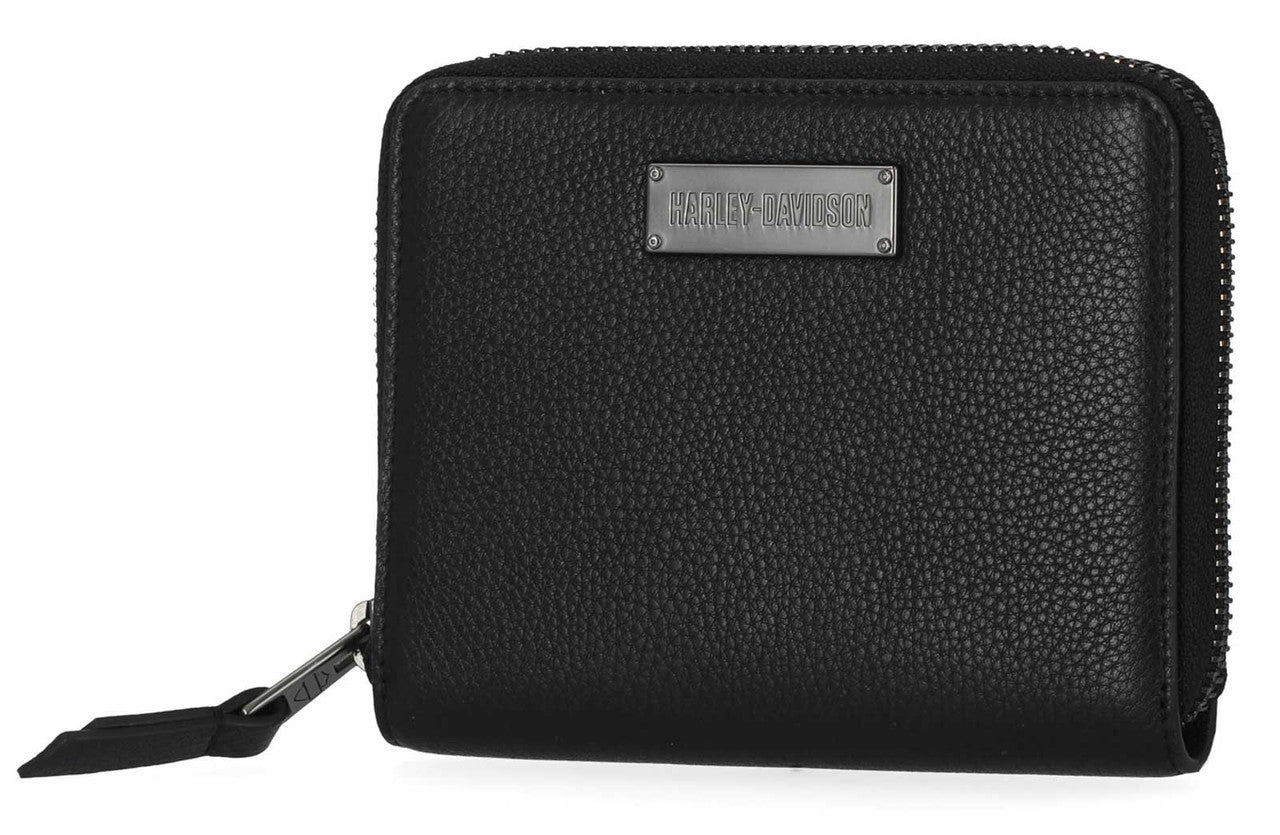 Harley-Davidson Womens Classic Leather Small Zip Around Wallet