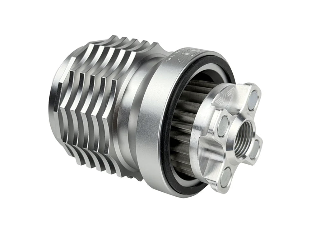Magnetic Reusable Oil Filter - Silver. Fits Milwaukee Eight 2017up, Twin Cam 1999-2017, Evolution 1984-1999 & Sportster 1984-2021 - Figurati Designs