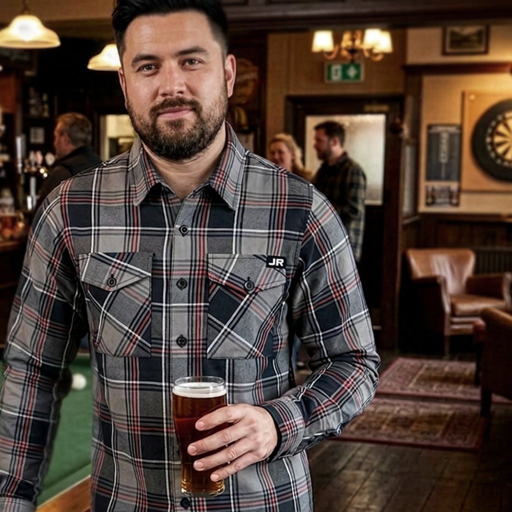 Johnny Reb The 'Schooner' Flannel Shirt - Black/Grey/Red - product image 2