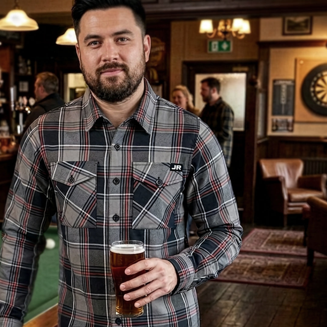 Johnny Reb The 'Schooner' Flannel Shirt - Black/Grey/Red - product image 2
