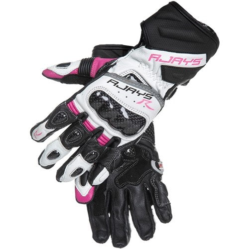 RJAYS LONG COBRA 2 CARBON LADIES GLV BLK/PNK/WHT (XS)  [ONC01]