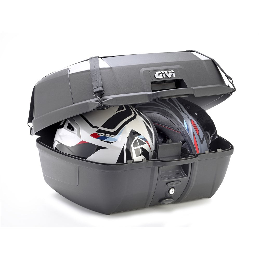 GIVI MONOLOCK TOPCASE 45L BLACK/SILVER - INCLUDES UNIVERSAL PLATE (B45+)