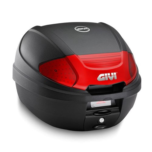 GIVI MONOLOCK TOPCASE 30L BLACK/RED - INCLUDES UNIVERSAL PLATE (E300N2B)