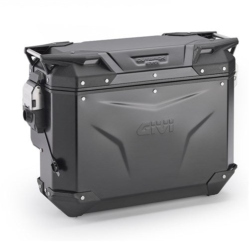 GIVI TREKKER OUTBACK EVO SMART 33L CONTOURED ALLOY BLACK PANNIER RIGHT (SINGLE) CAM (SOLD WITHOUT LOCK) (OBKEVS33BR)