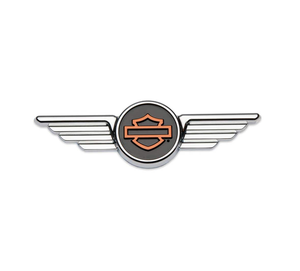 HARLEY-DAVIDSON CHROME WINGED BAR & SHIELD DECORATIVE MEDALLION