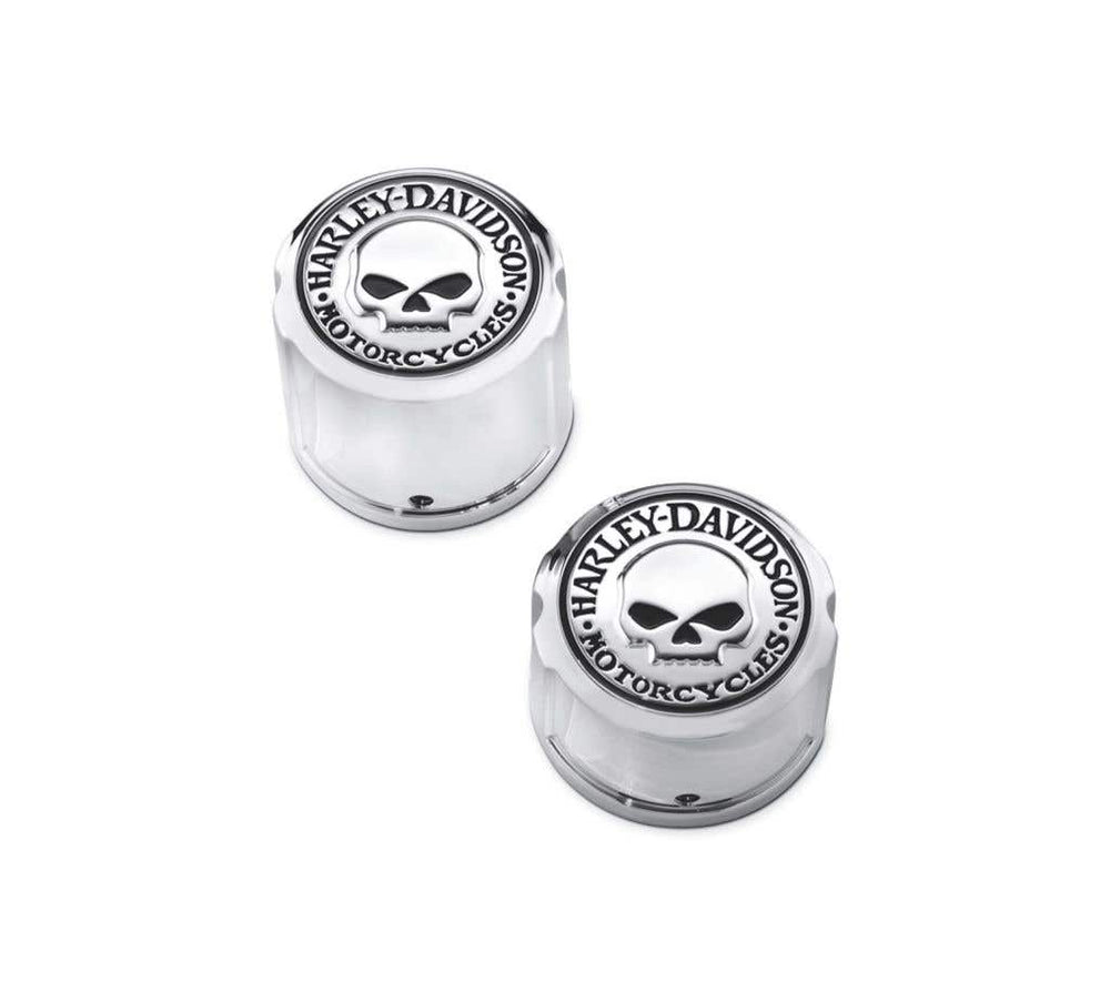 HARLEY-DAVIDSON WILLIE G SKULL REAR AXLE NUT COVERS