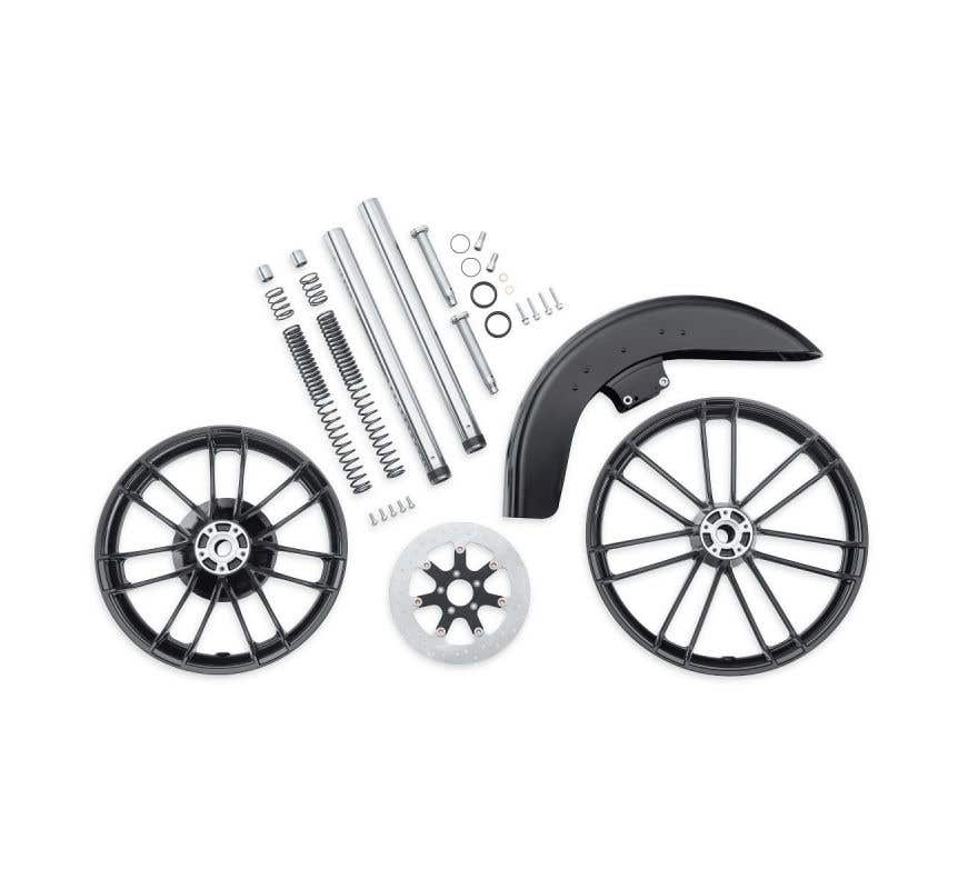 HARLEY-DAVIDSON KNOCKOUT CUSTOM WHEEL KIT - GLOSS BLACK
