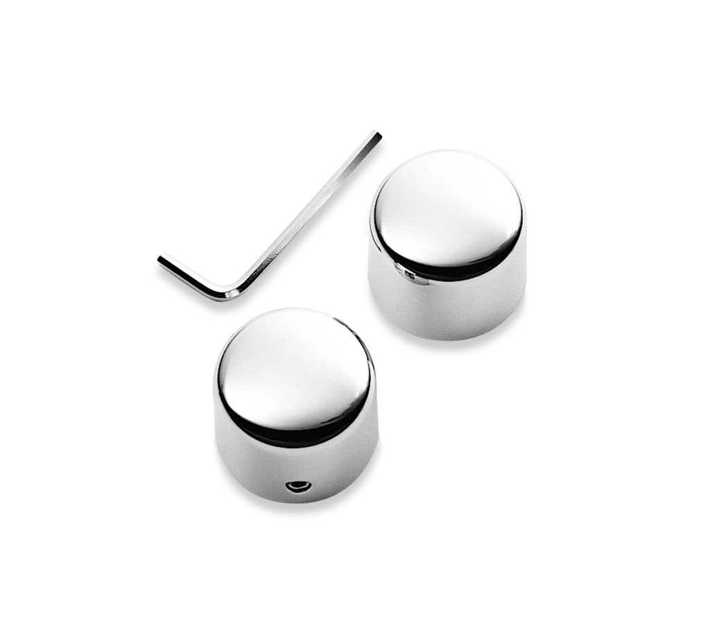HARLEY-DAVIDSON CHROME FRONT AXLE NUT COVERS