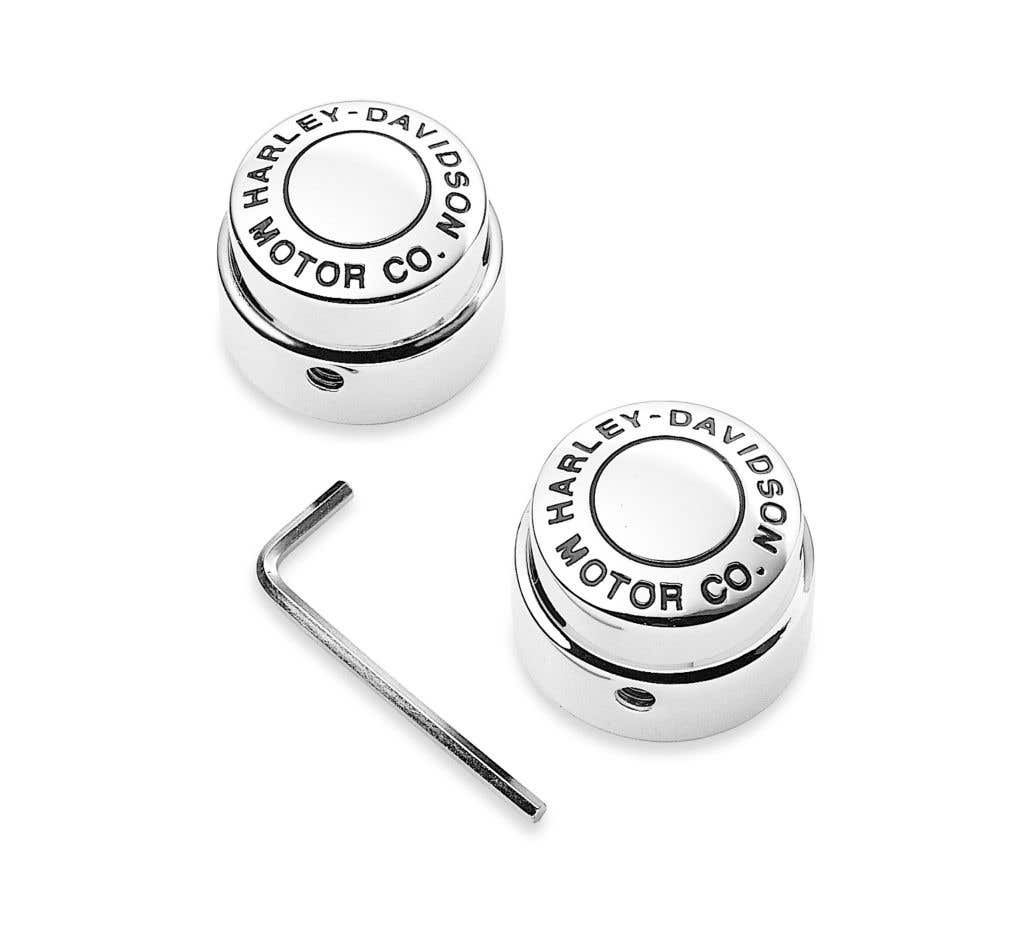 HARLEY-DAVIDSON MOTOR CO SCRIPT FRONT AXLE NUT COVERS
