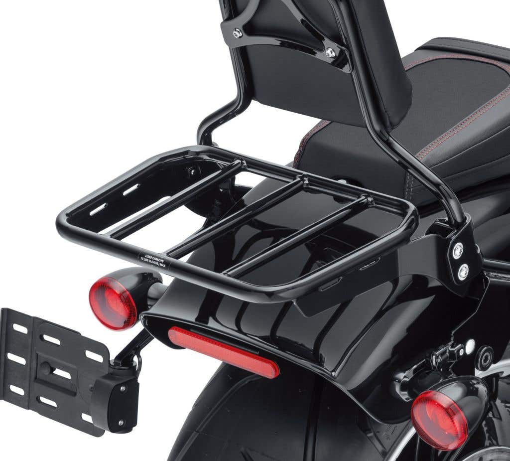 HARLEY-DAVIDSON SPORT LUGGAGE RACK FOR HOLDFAST SISSY BAR UPRIGHTS - GLOSS BLACK