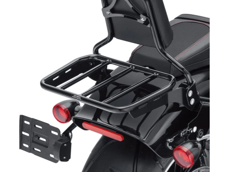 HARLEY-DAVIDSON SPORT LUGGAGE RACK FOR HOLDFAST SISSY BAR UPRIGHTS - GLOSS BLACK