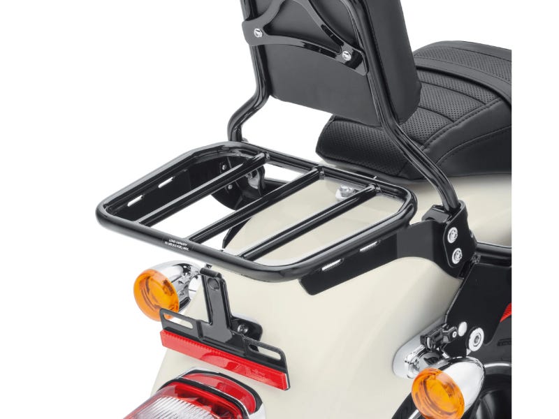 HARLEY-DAVIDSON SPORT LUGGAGE RACK FOR HOLDFAST SISSY BAR UPRIGHTS - GLOSS BLACK